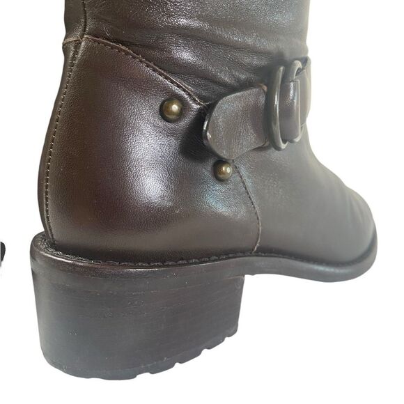 Cole Haan 5B Nike Air Tantivy dark chocolate riding boots W/ equestrian accents - Picture 8 of 10